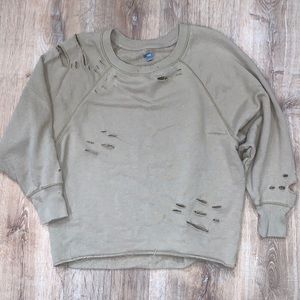 Aerie Distressed Sweatshirt | small